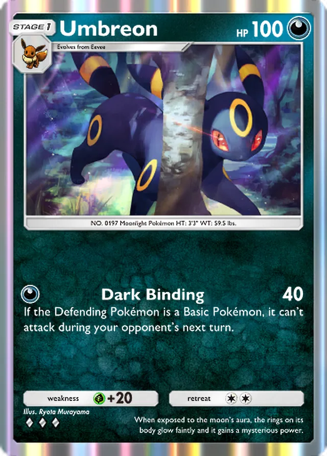 Umbreon, Eevee Grove #043, Stage 1 Darkness Pokémon, illustrated by Ryota Murayama
