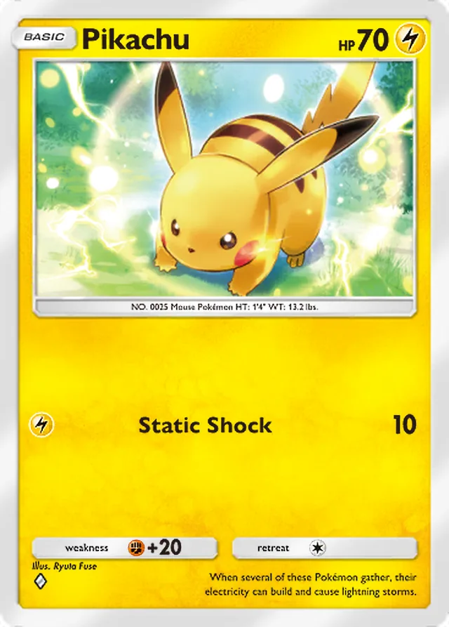 Pikachu, Mega Shine #022, Basic Lightning Pokémon, illustrated by Ryuta Fuse