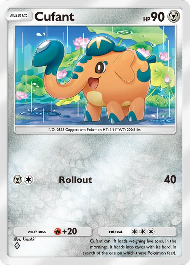 Cufant, Team Rocket’s Ambition #046, Basic Metal Pokémon, illustrated by kirisAki