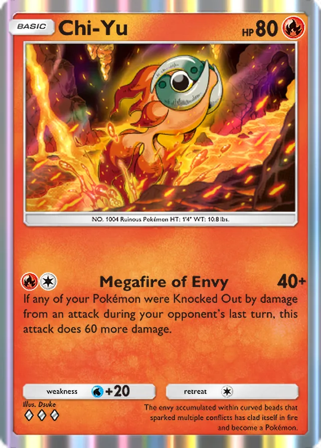 Chi-Yu, Paldean Wonders #021, Basic Fire Pokémon, illustrated by Dsuke