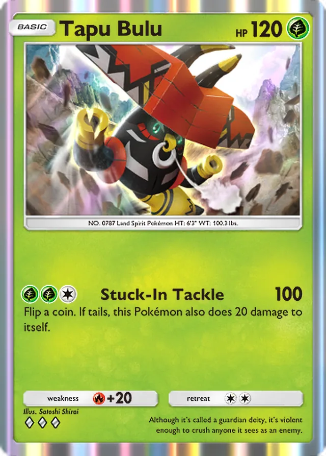 Tapu Bulu, Celestial Guardians #024, Basic Grass Pokémon, illustrated by Satoshi Shirai
