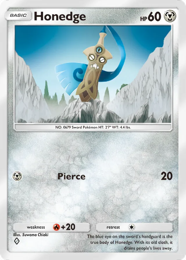 Honedge, Mega Rising #170, Basic Metal Pokémon, illustrated by Suwama Chiaki