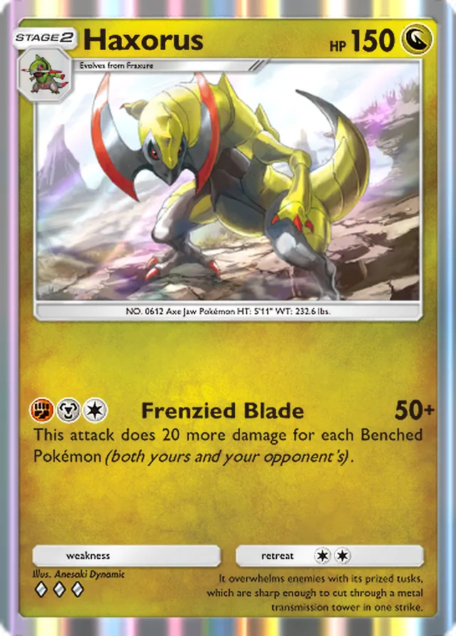 Haxorus, Mega Shine #056, Stage 2 Dragon Pokémon, illustrated by Anesaki Dynamic