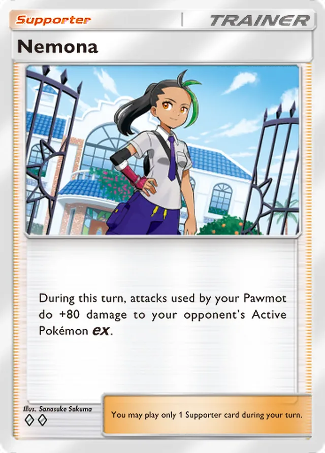 Nemona, Paldean Wonders #090, Trainer card, illustrated by Sanosuke Sakuma