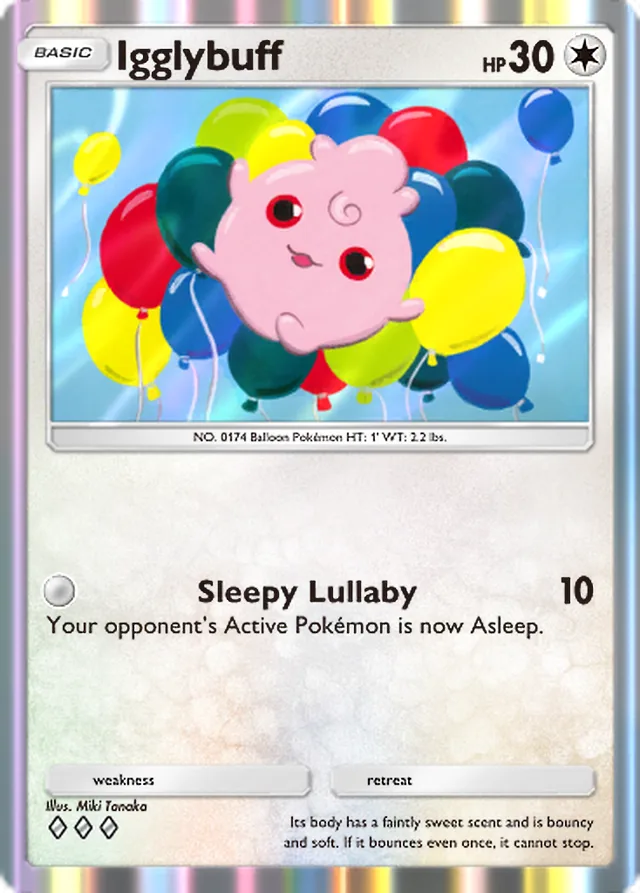 Igglybuff, Secluded Springs #059, Basic Colorless Pokémon, illustrated by Miki Tanaka
