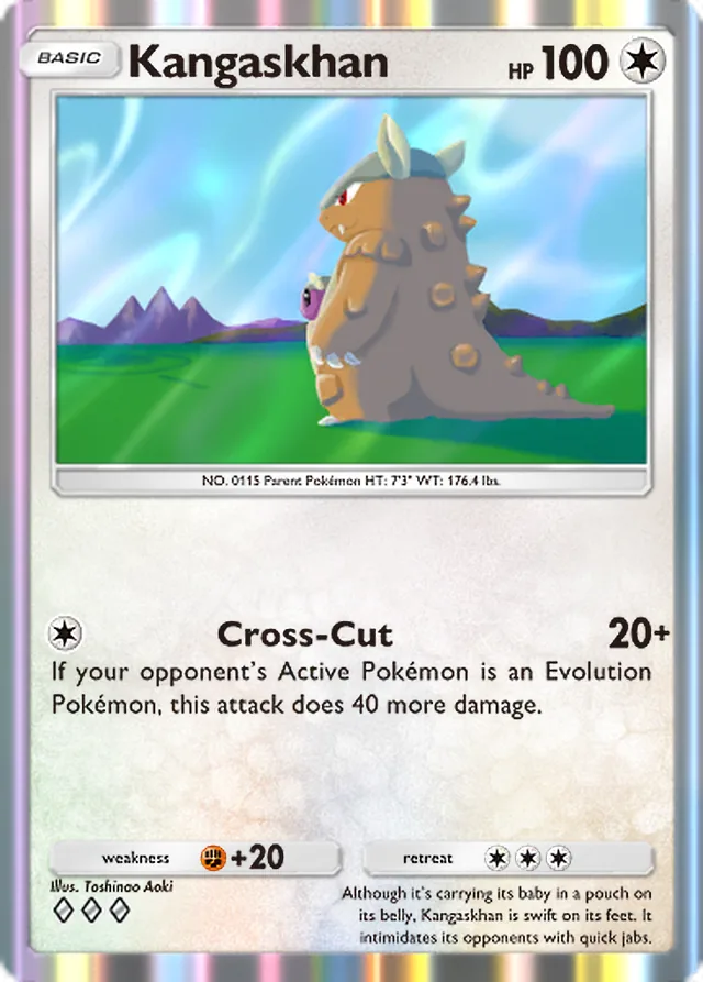 Kangaskhan, Wisdom of Sea and Sky #133, Basic Colorless Pokémon, illustrated by Toshinao Aoki