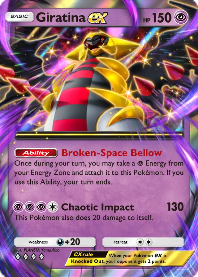 Giratina ex, Shining Revelry #035, Basic Psychic Pokémon, illustrated by PLANETA Yamashita