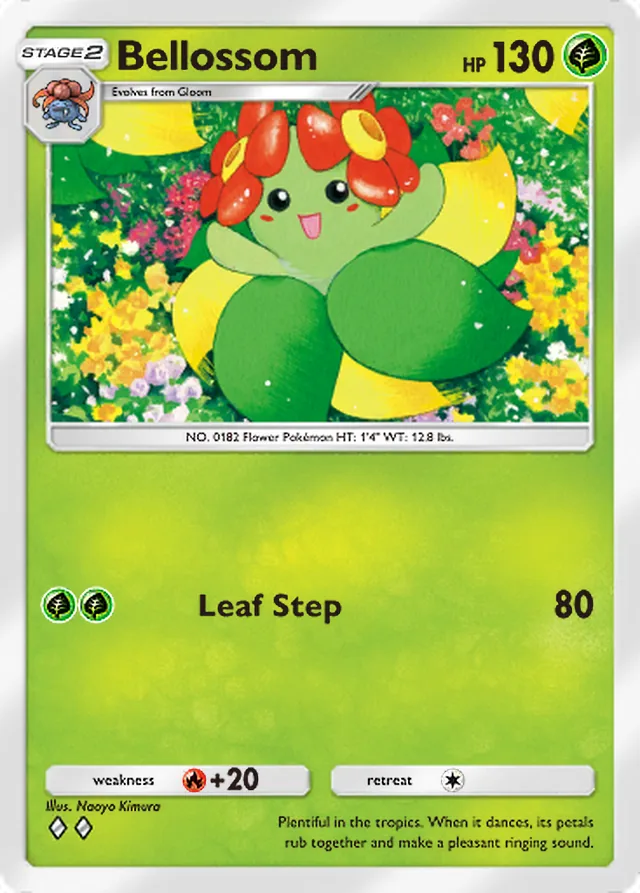 Bellossom, Space-Time Smackdown #003, Stage 2 Grass Pokémon, illustrated by Naoyo Kimura