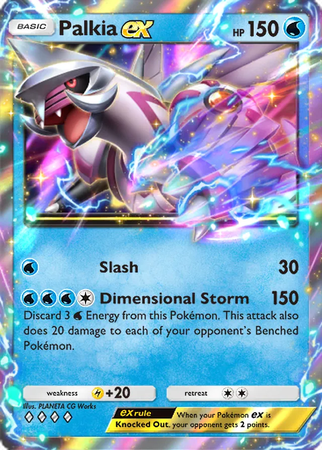 Palkia ex, Space-Time Smackdown #049, Basic Water Pokémon, illustrated by PLANETA CG Works