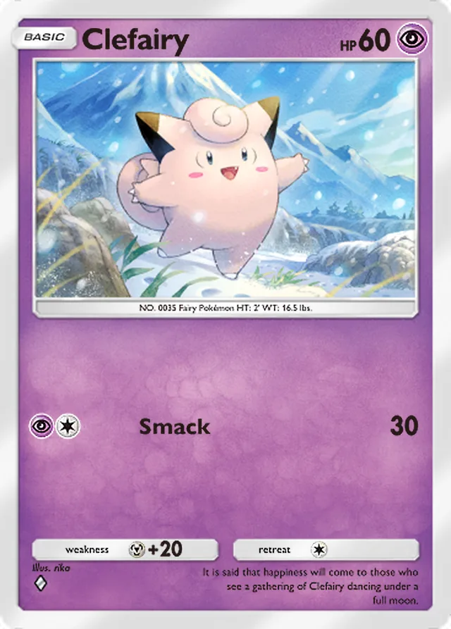 Clefairy, Triumphant Light #029, Basic Psychic Pokémon, illustrated by rika