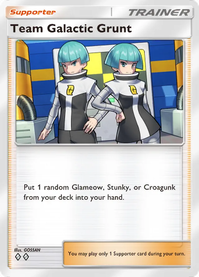 Team Galactic Grunt, Space-Time Smackdown #151, Trainer card, illustrated by GOSSAN