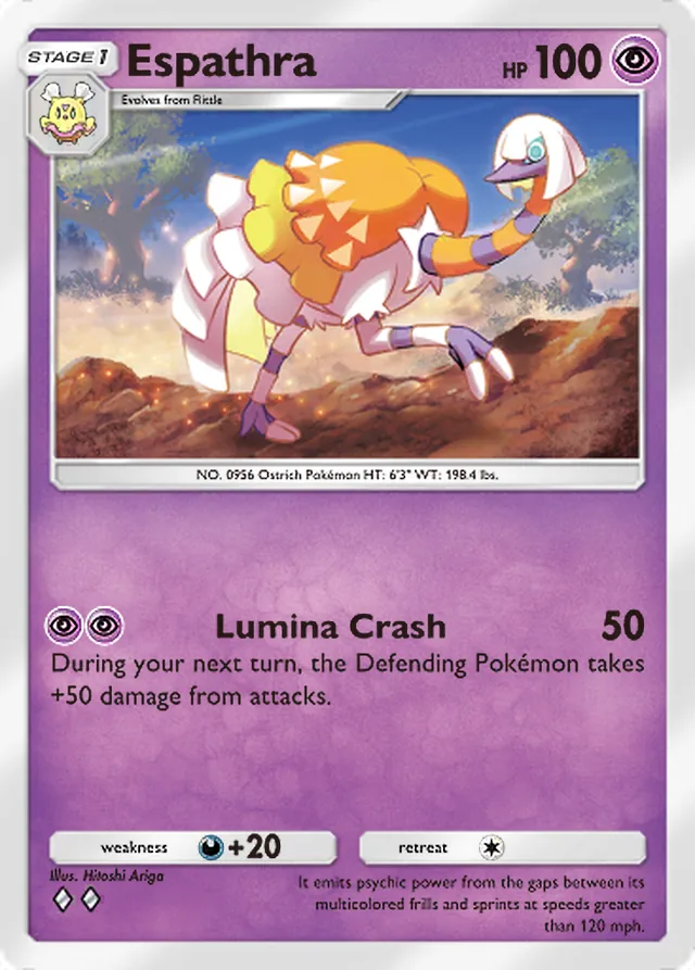 Espathra, Paradox Drive #022, Stage 1 Psychic Pokémon, illustrated by Hitoshi Ariga