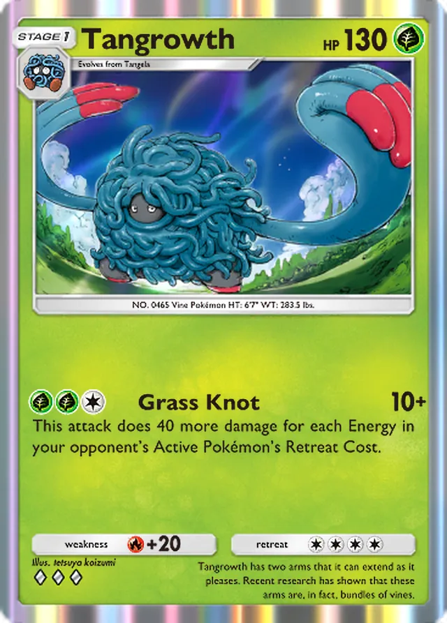 Tangrowth, Wisdom of Sea and Sky #005, Stage 1 Grass Pokémon, illustrated by tetsuya koizumi