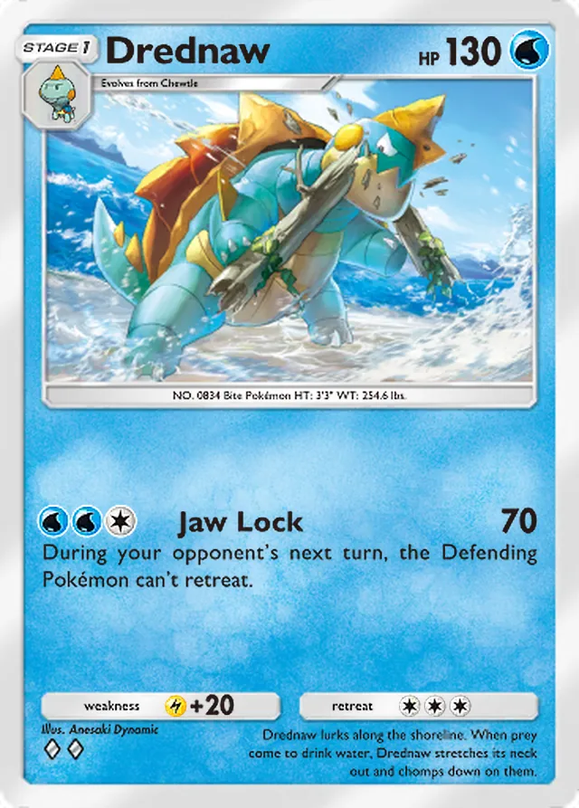 Drednaw, Mega Rising #077, Stage 1 Water Pokémon, illustrated by Anesaki Dynamic