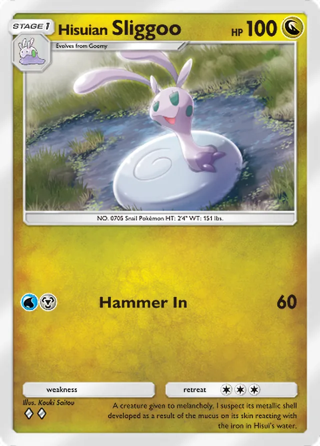 Hisuian Sliggoo, Everyday Wonders #049, Stage 1 Dragon Pokémon, illustrated by Kouki Saitou