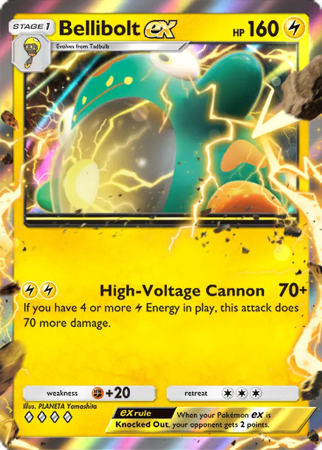 Bellibolt ex, Paldean Wonders #042, Stage 1 Lightning Pokémon, illustrated by PLANETA Yamashita
