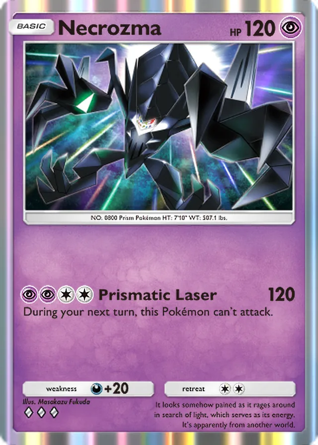Necrozma, Celestial Guardians #088, Basic Psychic Pokémon, illustrated by Masakazu Fukuda