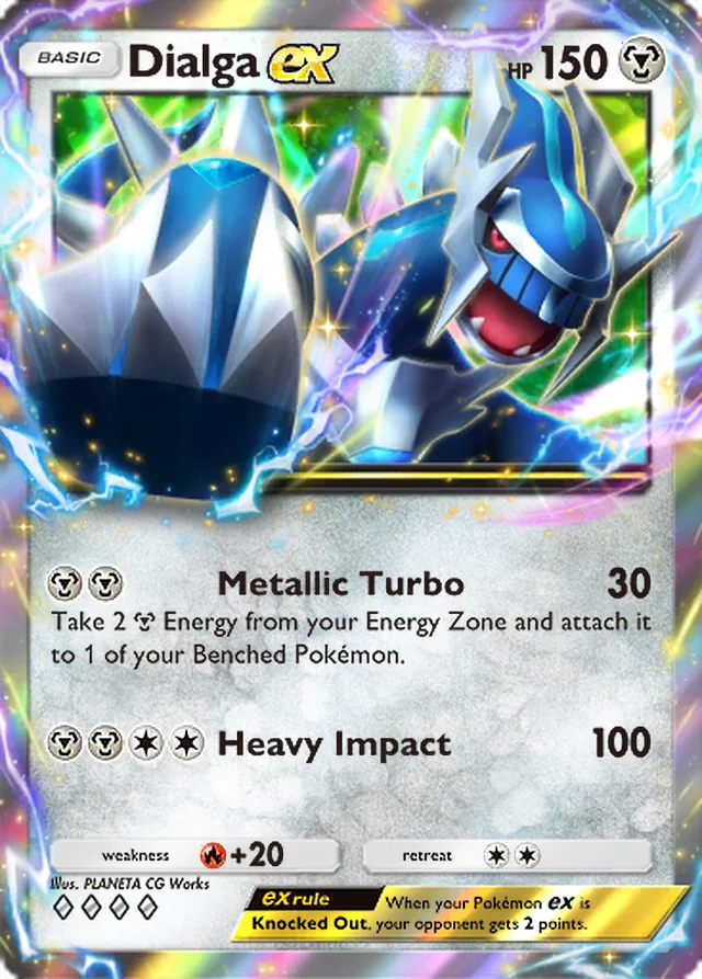 Dialga ex, Space-Time Smackdown #119, Basic Metal Pokémon, illustrated by PLANETA CG Works
