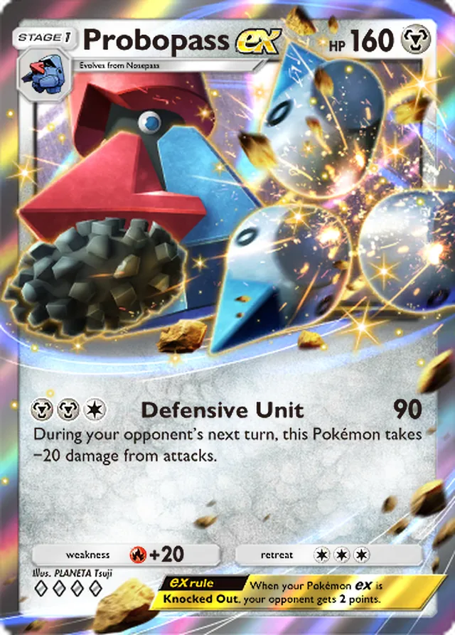 Probopass ex, Triumphant Light #057, Stage 1 Metal Pokémon, illustrated by PLANETA Tsuji