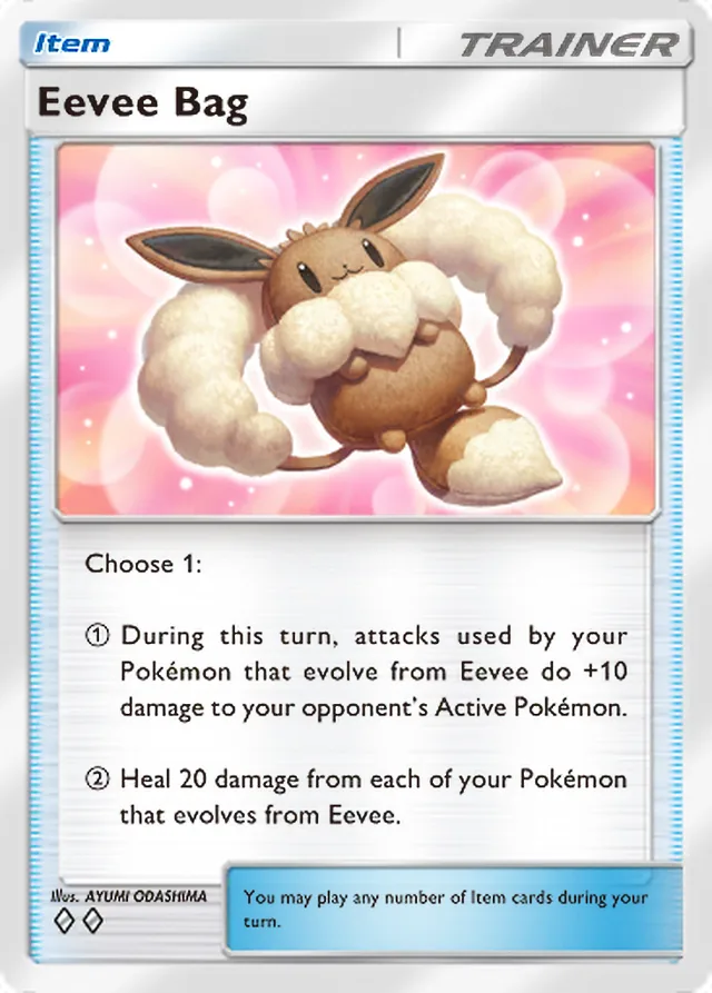Eevee Bag, Eevee Grove #066, Trainer card, illustrated by AYUMI ODASHIMA