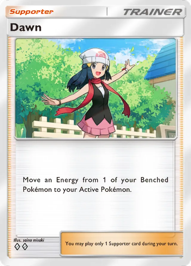 Dawn, Space-Time Smackdown #154, Trainer card, illustrated by saino misaki