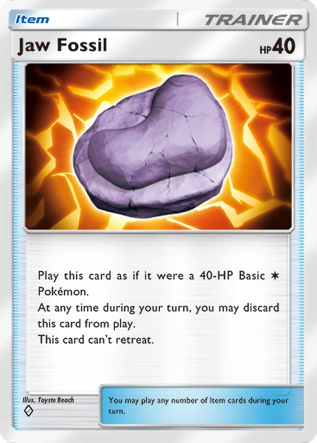 Jaw Fossil, Fantastical Parade #144, Trainer card, illustrated by Toyste Beach