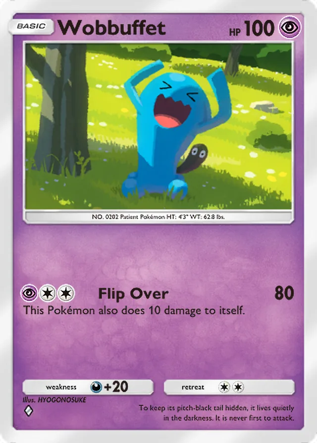 Wobbuffet, Fantastical Parade #060, Basic Psychic Pokémon, illustrated by HYOGONOSUKE