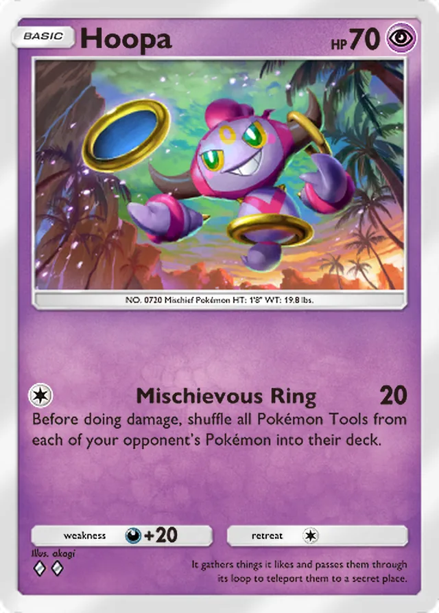 Hoopa, Ruler of the Skies #077, Basic Psychic Pokémon, illustrated by akagi
