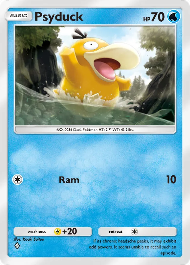 Psyduck, Paradox Drive #006, Basic Water Pokémon, illustrated by Kouki Saitou