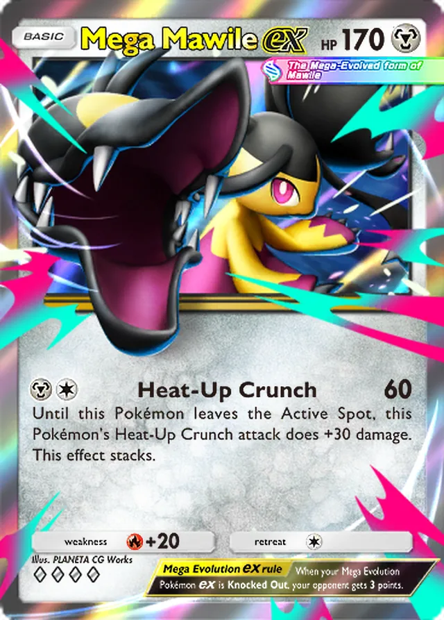 Mega Mawile ex, Fantastical Parade #113, Basic Metal Pokémon, illustrated by PLANETA CG Works