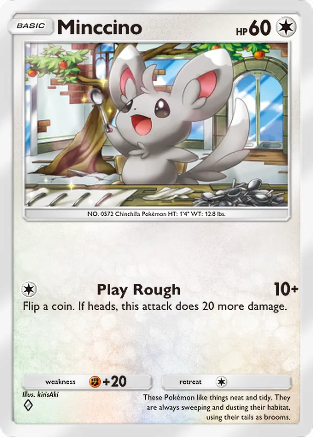 Minccino, Mega Shine #062, Basic Colorless Pokémon, illustrated by kirisAki