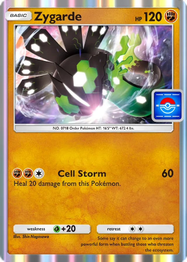 Zygarde, Promo-B #052, Basic Fighting Pokémon, illustrated by Shin Nagasawa