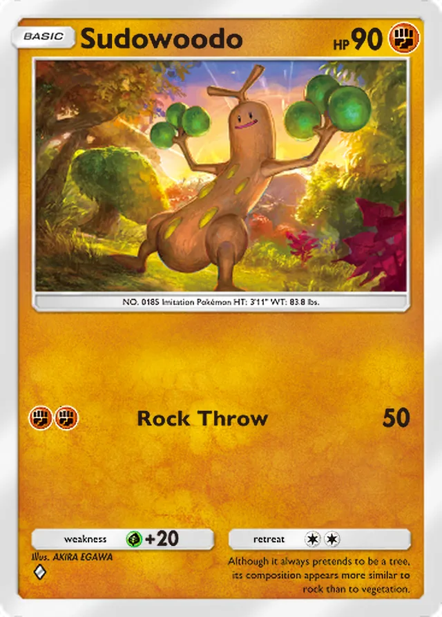 Sudowoodo, Wisdom of Sea and Sky #093, Basic Fighting Pokémon, illustrated by AKIRA EGAWA