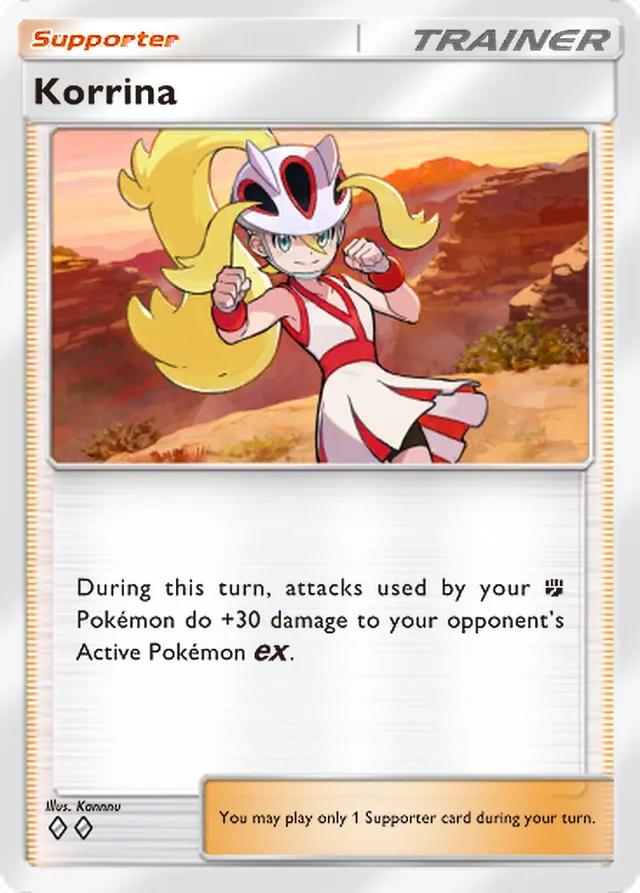 Korrina, Pulsing Aura #149, Trainer card, illustrated by Kannnu