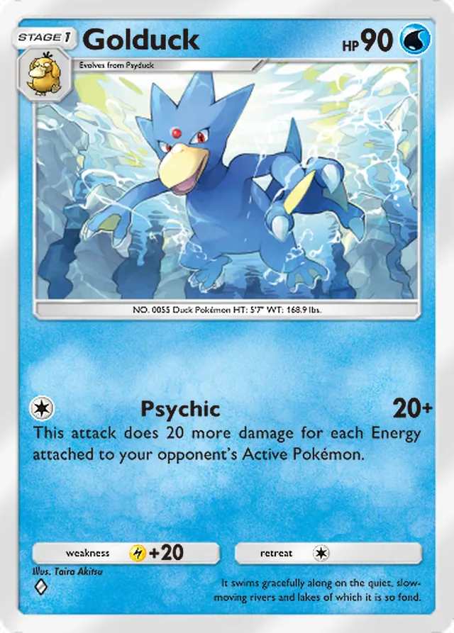 Golduck, Paradox Drive #007, Stage 1 Water Pokémon, illustrated by Taira Akitsu