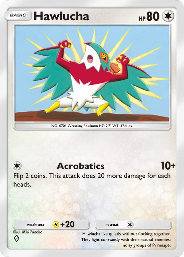 Hawlucha, Paradox Drive #064, Basic Colorless Pokémon, illustrated by Miki Tanaka