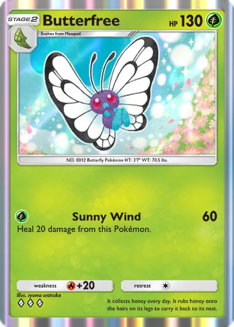Butterfree & Mega Sceptile ex deck key card