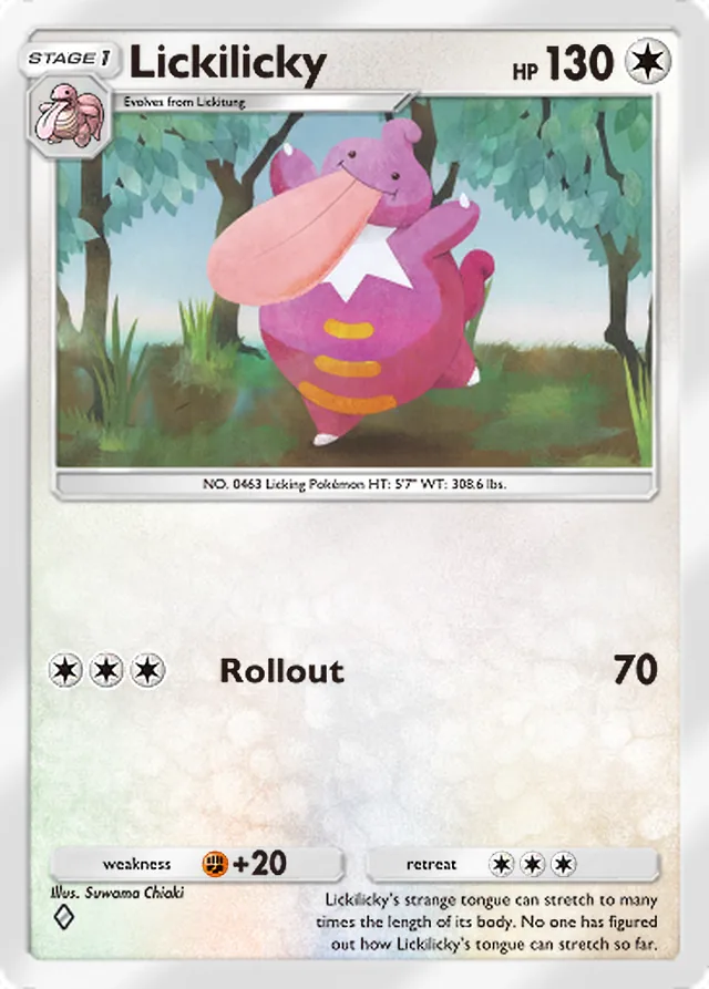 Lickilicky, Shining Revelry #063, Stage 1 Colorless Pokémon, illustrated by Suwama Chiaki