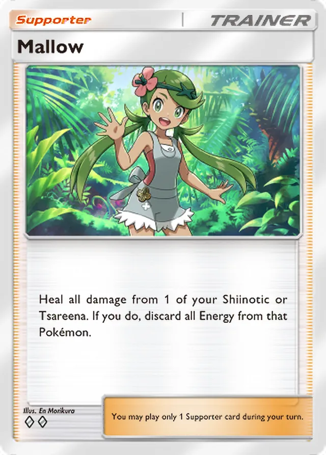 Mallow, Celestial Guardians #154, Trainer card, illustrated by En Morikura