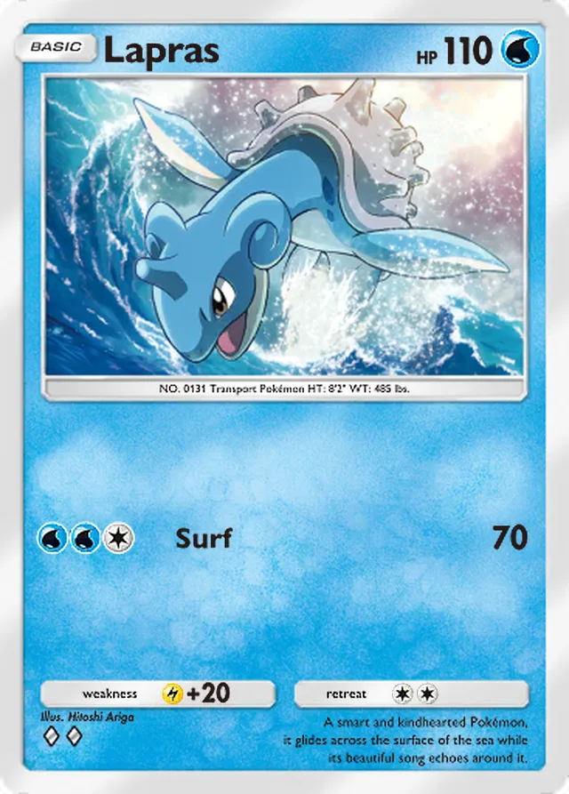 Lapras, Celestial Guardians #044, Basic Water Pokémon, illustrated by Hitoshi Ariga