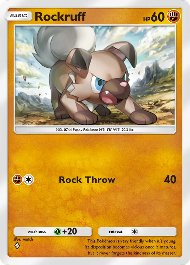 Rockruff, Extradimensional Crisis #032, Basic Fighting Pokémon, illustrated by match
