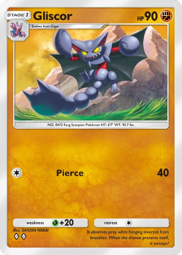 Gliscor, Pulsing Aura #075, Stage 1 Fighting Pokémon, illustrated by SATOSHI NAKAI