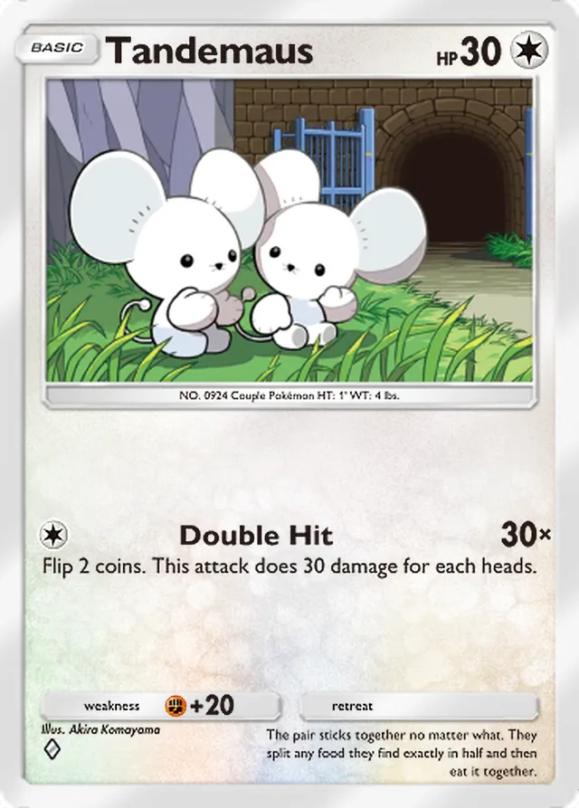 Tandemaus, Paldean Wonders #081, Basic Colorless Pokémon, illustrated by Akira Komayama