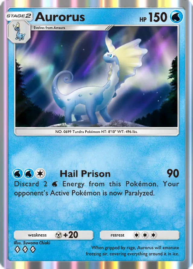 Aurorus, Fantastical Parade #042, Stage 2 Water Pokémon, illustrated by Suwama Chiaki