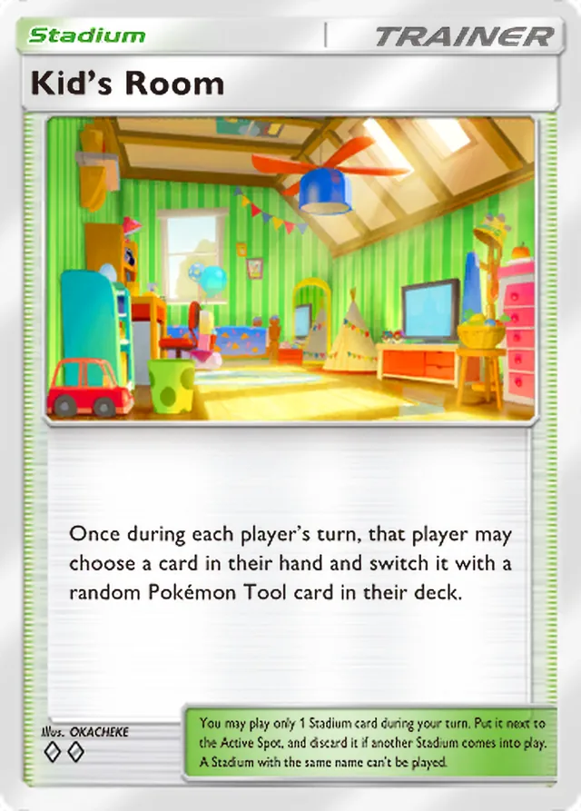 Kid’s Room, Everyday Wonders #069, Trainer card, illustrated by OKACHEKE