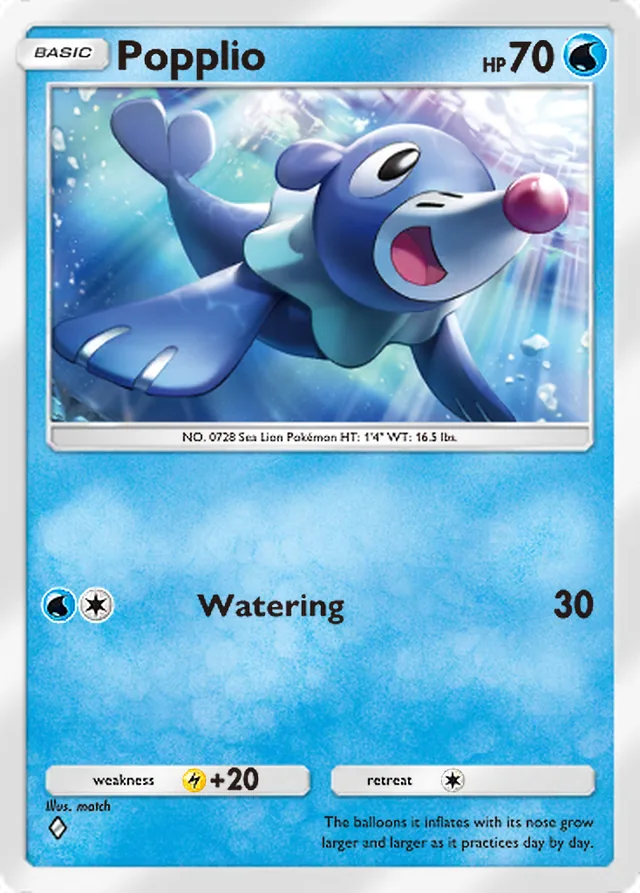 Popplio, Eevee Grove #022, Basic Water Pokémon, illustrated by match