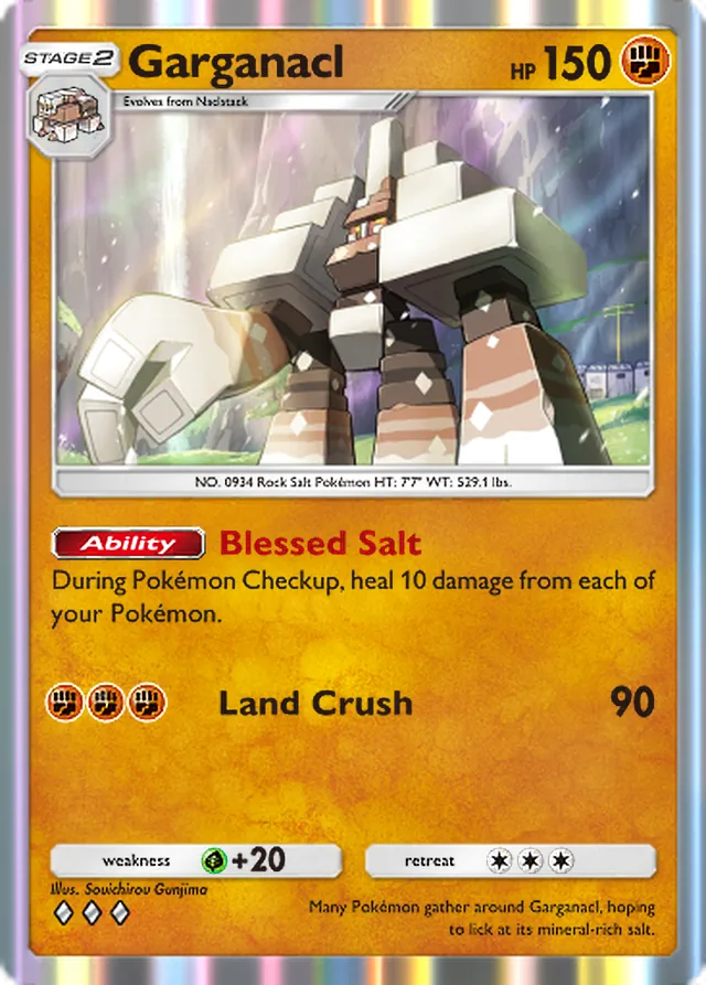 Garganacl, Paradox Drive #033, Stage 2 Fighting Pokémon, illustrated by Souichirou Gunjima