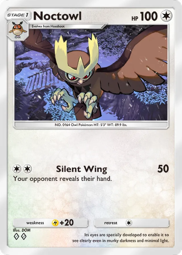 Noctowl, Triumphant Light #065, Stage 1 Colorless Pokémon, illustrated by DOM