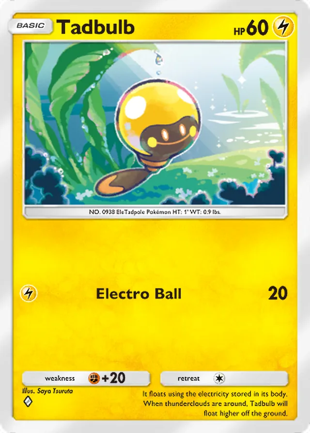 Tadbulb, Paldean Wonders #041, Basic Lightning Pokémon, illustrated by Saya Tsuruta