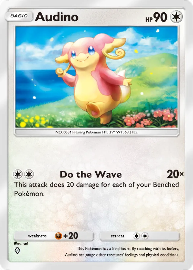 Audino, Eevee Grove #061, Basic Colorless Pokémon, illustrated by sui